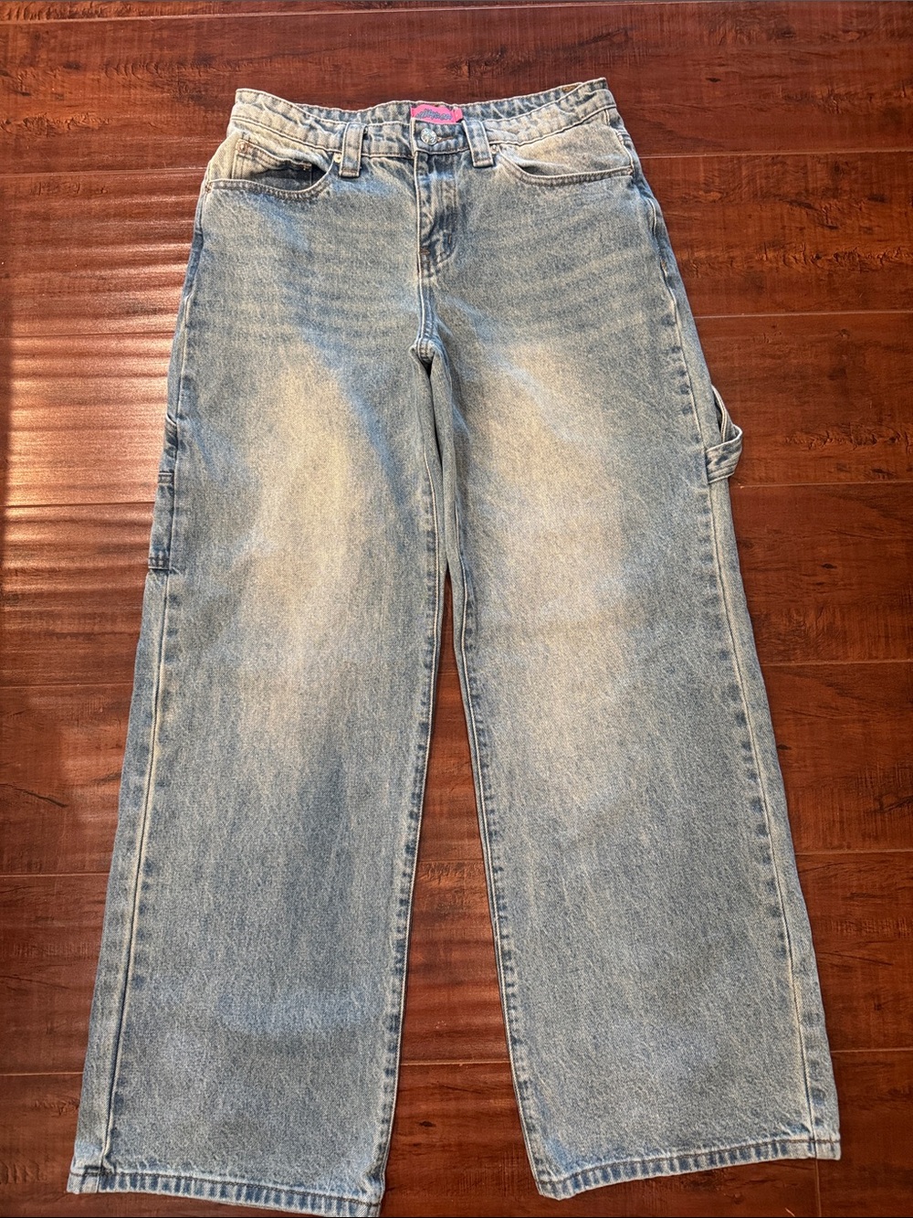 Edikted Carpenter Low-Rise Baggy Jeans, Blue Wash, Size Small, Like New!